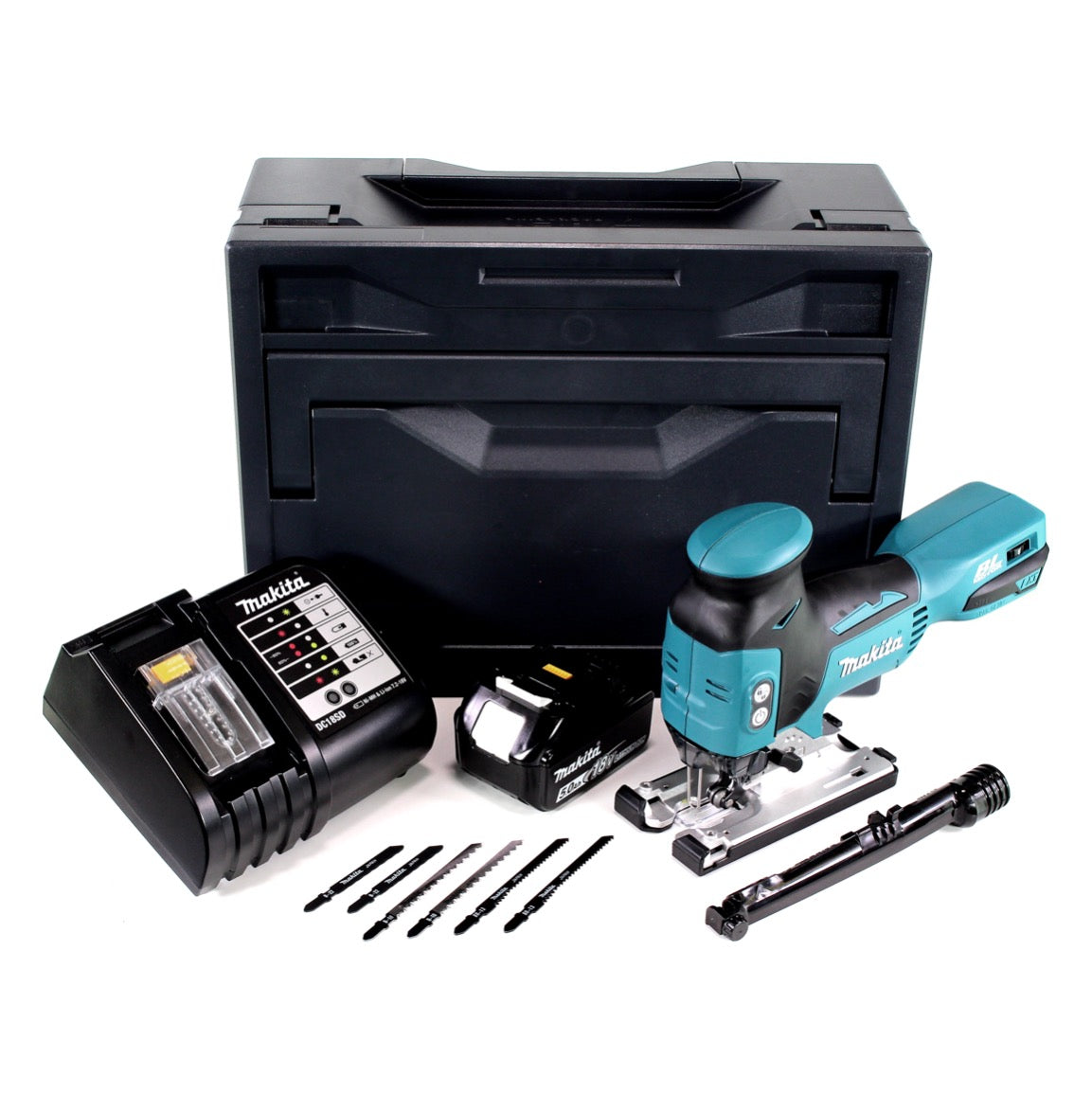 Makita DJV 181 STX Akku Pendelhubstichsäge 18V Brushless + 6x Holzsägeblätter + 1x Akku 5,0Ah + Ladegerät + Makbox - Toolbrothers