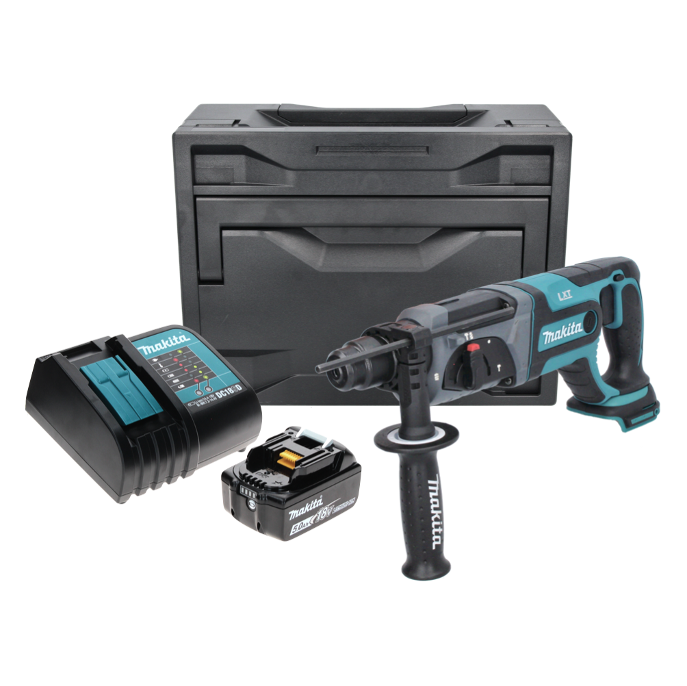 Makita DHR 241 ST1X Akku Bohrhammer 18 V 2,0 J SDS plus + 1x Akku 5,0 Ah + Ladegerät + Makbox - Toolbrothers