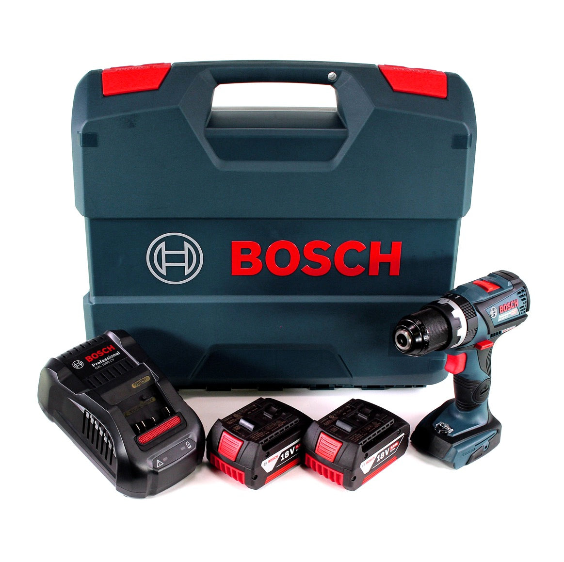 Bosch GSB 18V-60 C Akku Schlagbohrschrauber Brushless 18V 60Nm + 2x Akku 5,0Ah + Ladegerät + L-Case - Toolbrothers