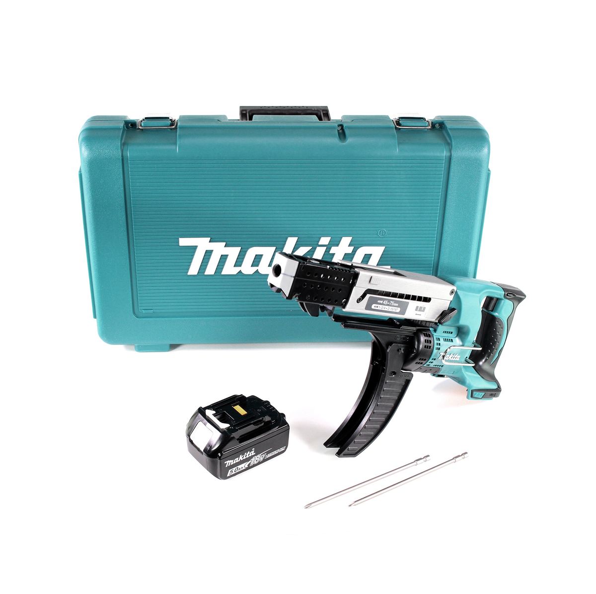 Makita DFR 750 T1E Akku Magazinschrauber 18 V 45-75mm + 1x Akku 5,0Ah + Koffer - ohne Ladegerät - Toolbrothers