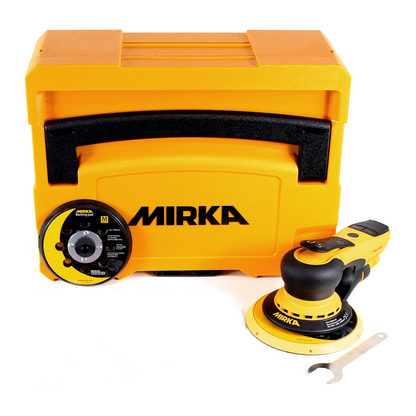 Mirka DEROS-Kit Abranet 5650CV Exzenterschleifer 350W 125mm/150mm 5,0 Hub Brushless + 150 Stk. Schleifscheiben Grip versch. Körnungen + systainer ( KIT1904WOMDE ) - Toolbrothers