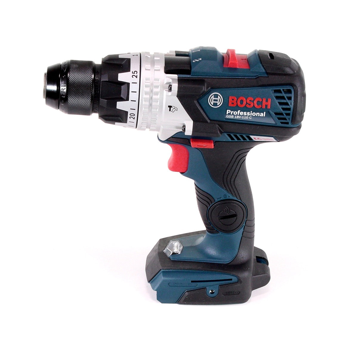 Bosch GSB 18V-110 C Akku Schlagbohrschrauber Professional 18V 110Nm + 2x Akku 2,0 Ah + Ladegerät + L-Boxx - Toolbrothers