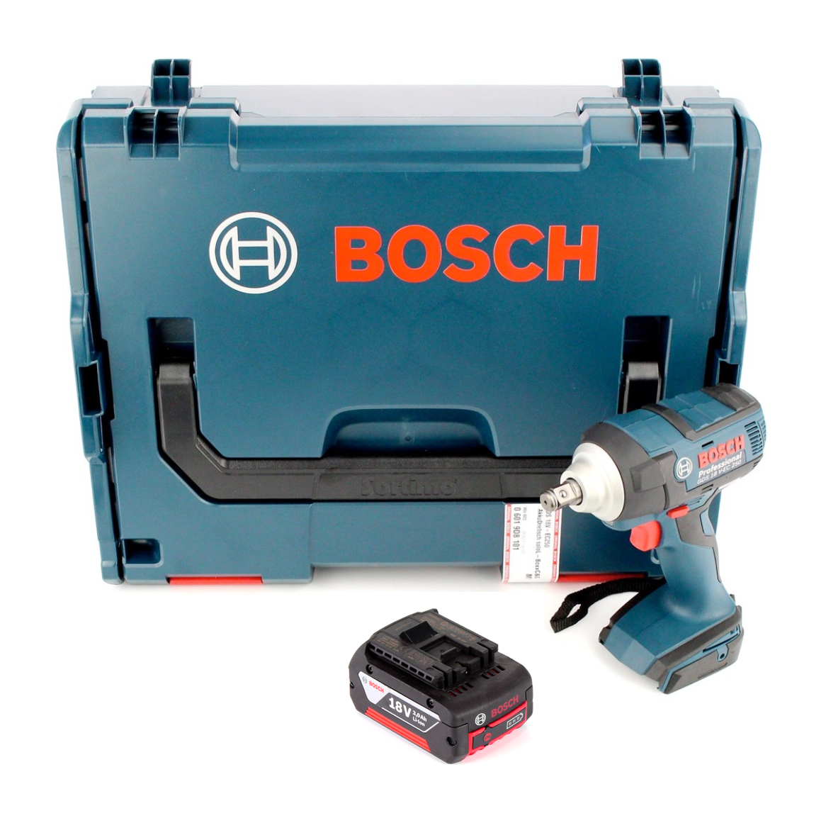 Clé à chocs rotative sans fil Bosch GDS 18 V-EC 250 18 V 250 Nm sans balais + 1x batterie 3,0 Ah + L-Boxx - sans chargeur