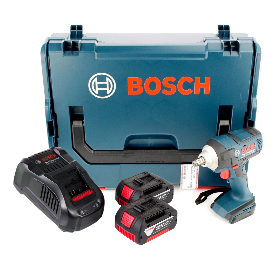 Clé à chocs rotative sans fil Bosch GDS 18 V-EC 250 18 V 250 Nm sans balais + 2x batterie 3,0 Ah + chargeur + L-Boxx