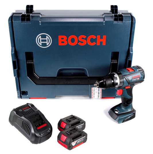 Perceuse-visseuse sans fil Bosch GSR 18V-60 C 18V 60Nm sans balais + L-Boxx (06019G1103) + 2x batterie 3,0Ah + chargeur