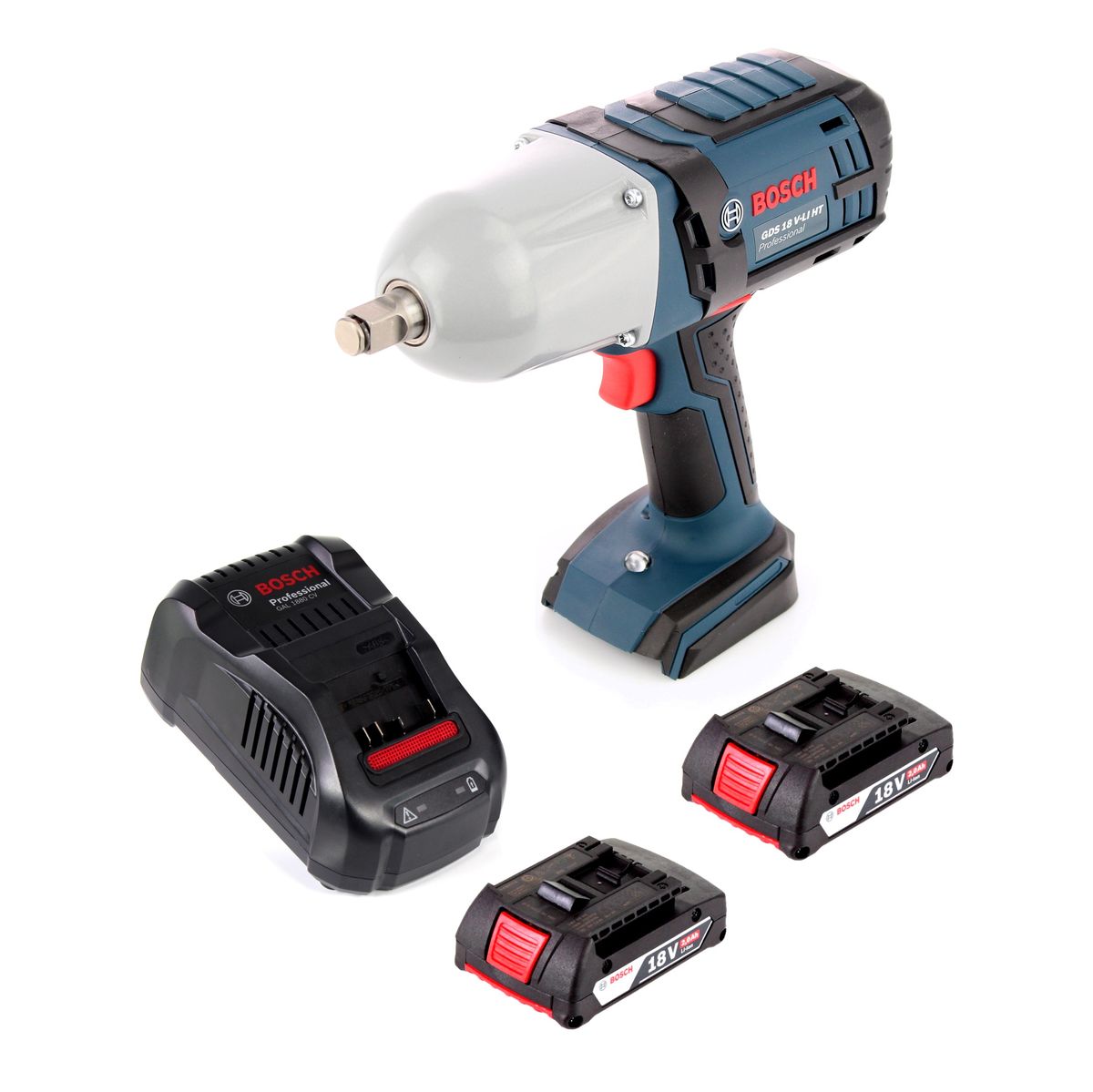 Bosch GDS 18 V-LI HT Akku Drehschlagschrauber 18V 650 Nm 1/2" + 2x Akku 2,0Ah + Ladegerät