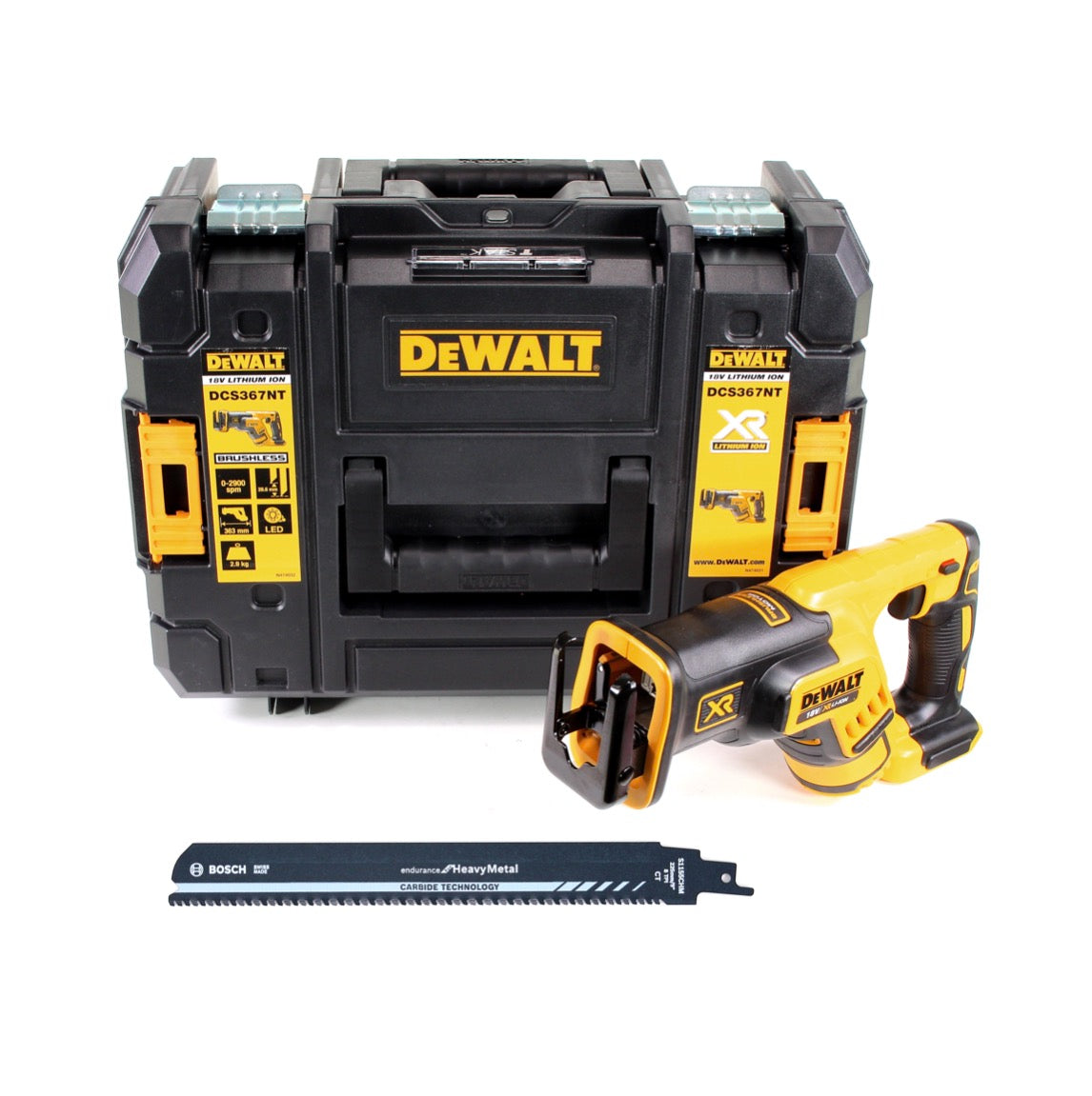 DeWalt DCS 367 NT 18 V Scie sabre compacte sans fil en Coffret TSTAK - sans Batteries ni Chargeur