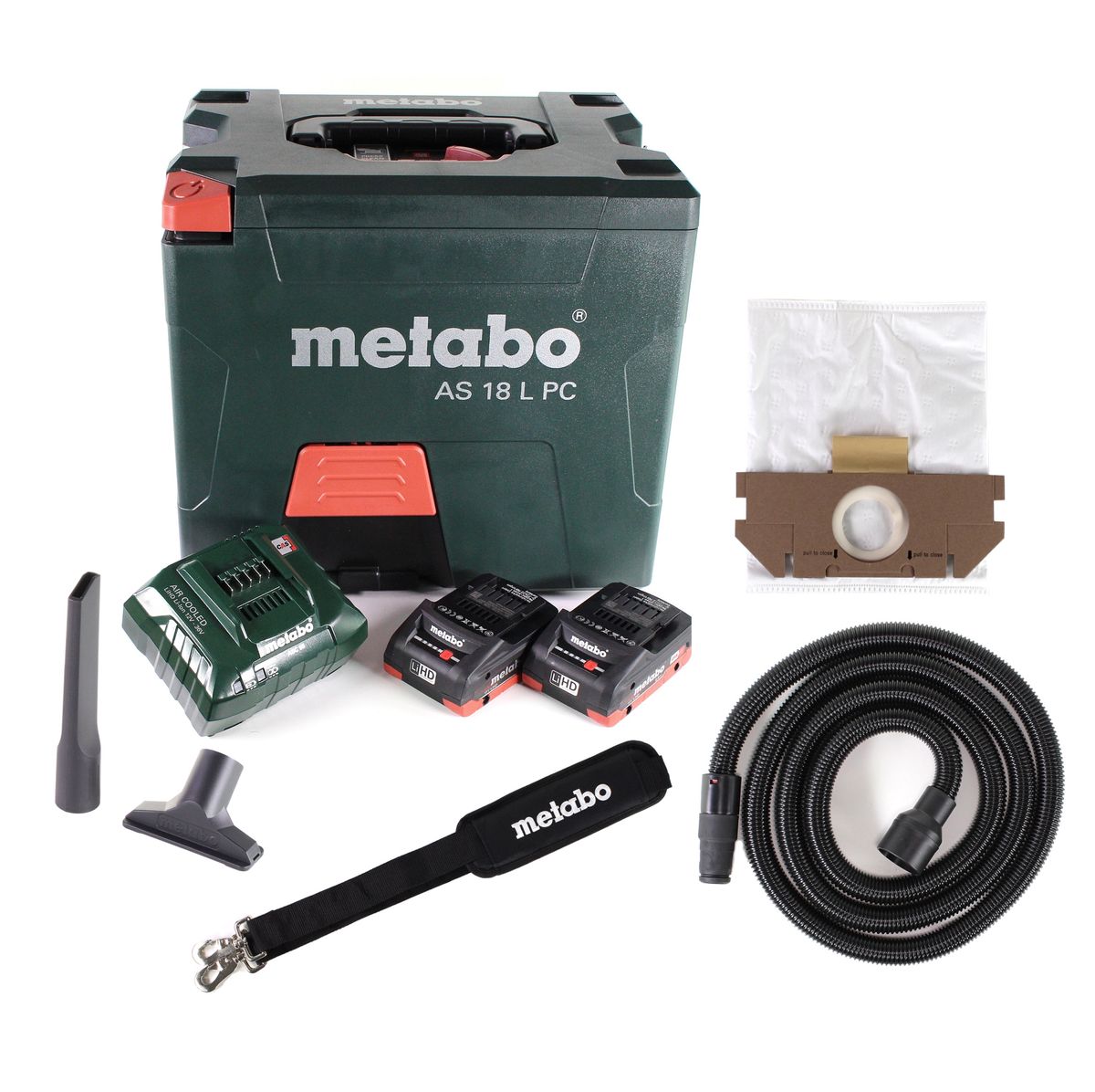 Metabo AS 18 L PC Akku Sauger 18V 7,5L ( 602021850 ) + 2x Akku LiHD 4,0Ah + Ladegerät - Toolbrothers