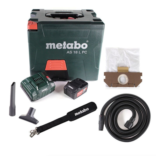 Metabo AS 18 L PC Akku Sauger 18V 7,5L ( 602021850 ) + 1x Akku 5,2Ah + Ladegerät