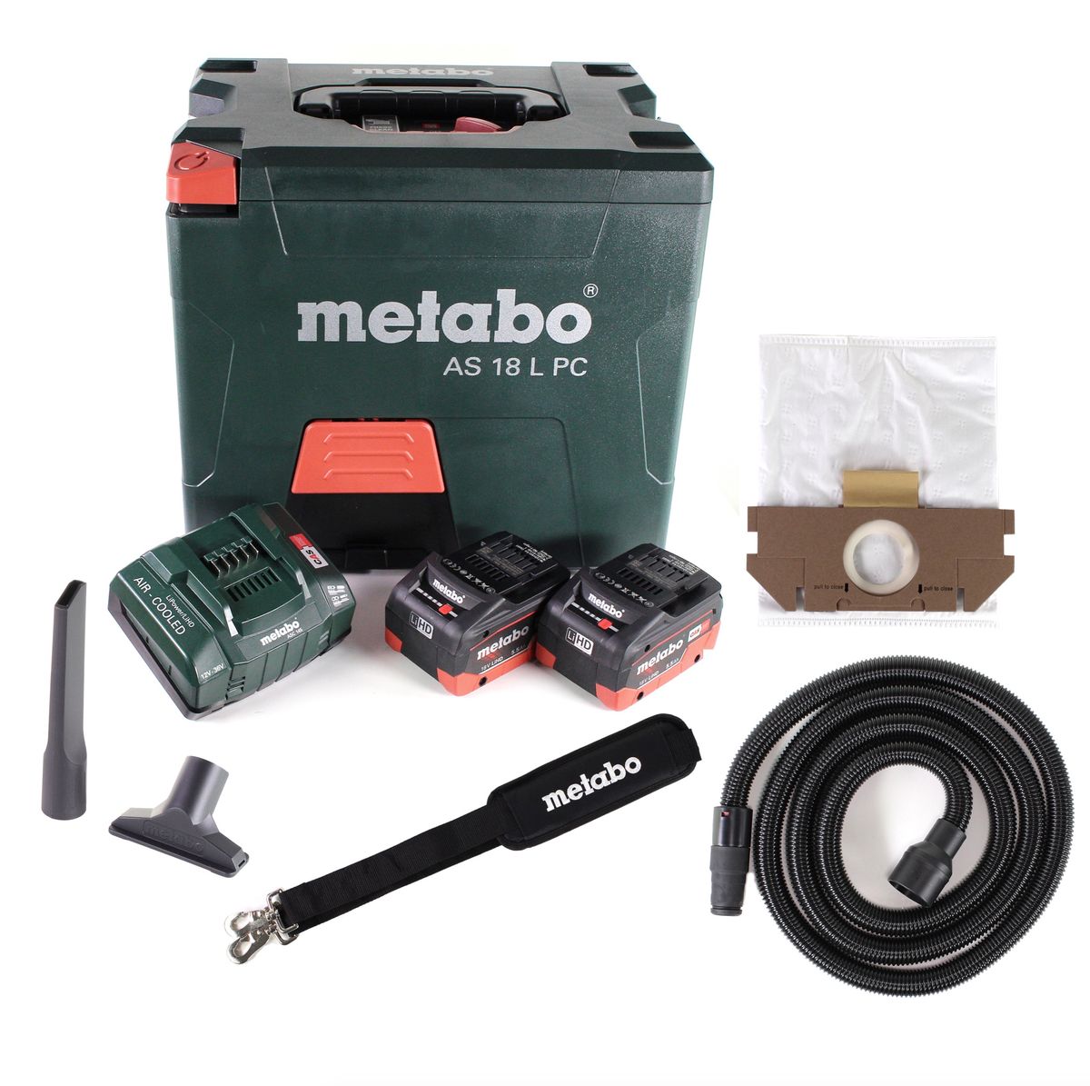 Metabo AS 18 L PC Akku Sauger 18V 7,5L ( 602021850 ) + 2x Akku LIHD 5,5Ah + Ladegerät - Toolbrothers