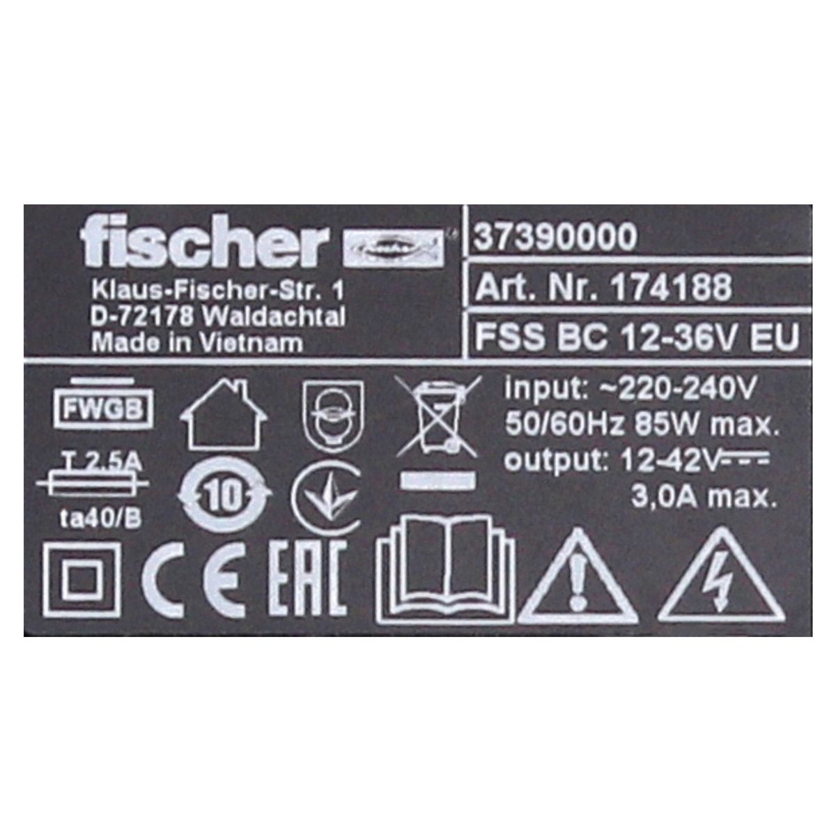 Fischer Akku Starter Set 18V mit 1x FSS-B Li-Ion Akku 4,0 Ah ( 552930 ) + 1x FSS-BC 12-36V Ladegerät AIR COOLED ( 552931 ) CAS Partner - Toolbrothers