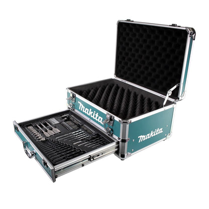 Mallette à tiroirs à outils en aluminium Makita X4 avec insert universel + jeu de 70 forets