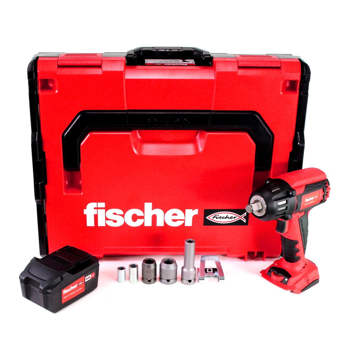 Clé à chocs sans fil Fischer FSS 18V 400 BL 1/2" 400Nm brushless set 2 (552924) + 1x batterie 4,0Ah + L-Boxx - sans chargeur