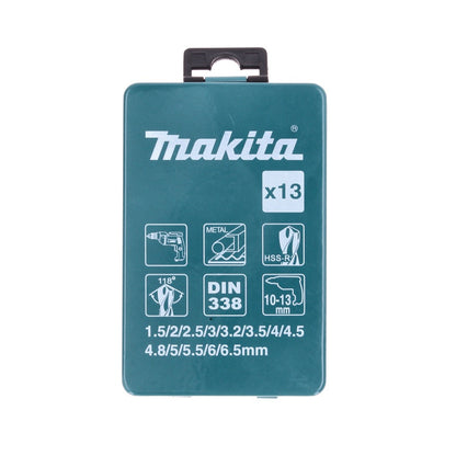 Makita D-54075 HSS-R Mèches Perceuse Métal Set - 13 pièces. DIN 338 118°