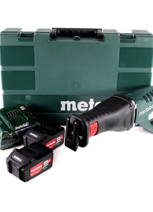 Metabo Akku Säbelsäge ASE 18 LTX + 2x Akku 5,2Ah + Ladegerät + Koffer ( 602269650 )