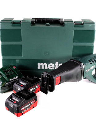 Metabo ASE 18 LTX Scie sabre sans fil + 2x Batteries 5,5Ah + Chargeur + Coffret de transport ( 602269660 )