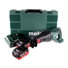 Metabo ASE 18 LTX Scie sabre sans fil + 2x Batteries 5,5Ah + Chargeur + Coffret de transport ( 602269660 )