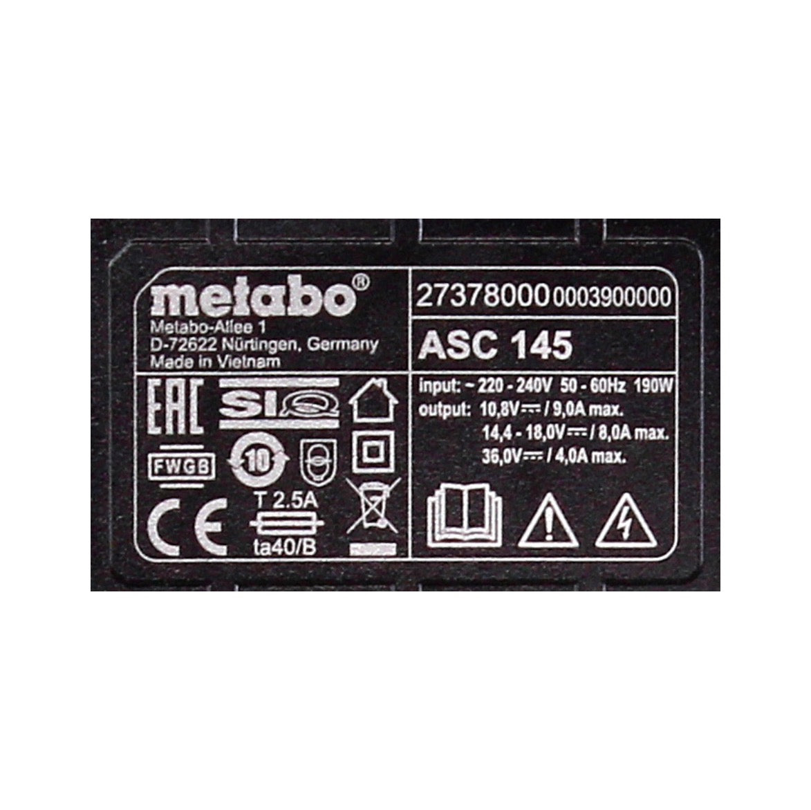 Metabo Akku Basis Set 18V mit 1x Akku LiHD 8,0Ah ( 625369000 ) + Ladegerät ASC 145 ( 627378000 ) - Toolbrothers