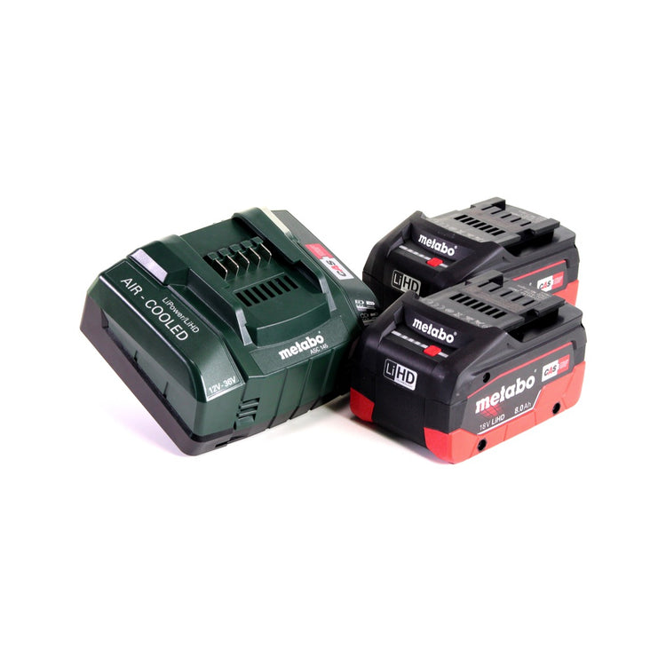 Metabo Akku Basis Set 18V mit 2x Akku LiHD 8,0Ah ( 625369000 ) + Ladegerät ASC 145 ( 627378000 ) - Toolbrothers