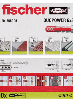 Fischer Spreizdübel DUOPOWER 6x30mm 100 Stk. ( 555006 )