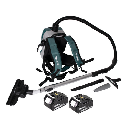 Makita DVC 261 MX15 Akku Rucksackstaubsauger 36V (2x 18V) 2L Brushless + 2x Akku 4,0Ah - ohne Ladegerät