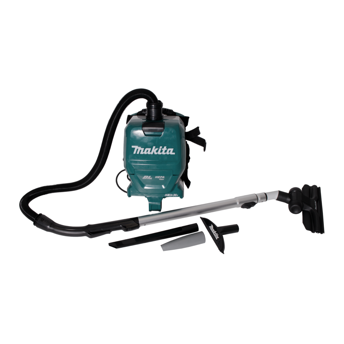 Makita DVC 261 RMX15 Akku Rucksackstaubsauger 36V (2x 18V) 2L Brushless + 2x Akku 4,0Ah + Ladegerät