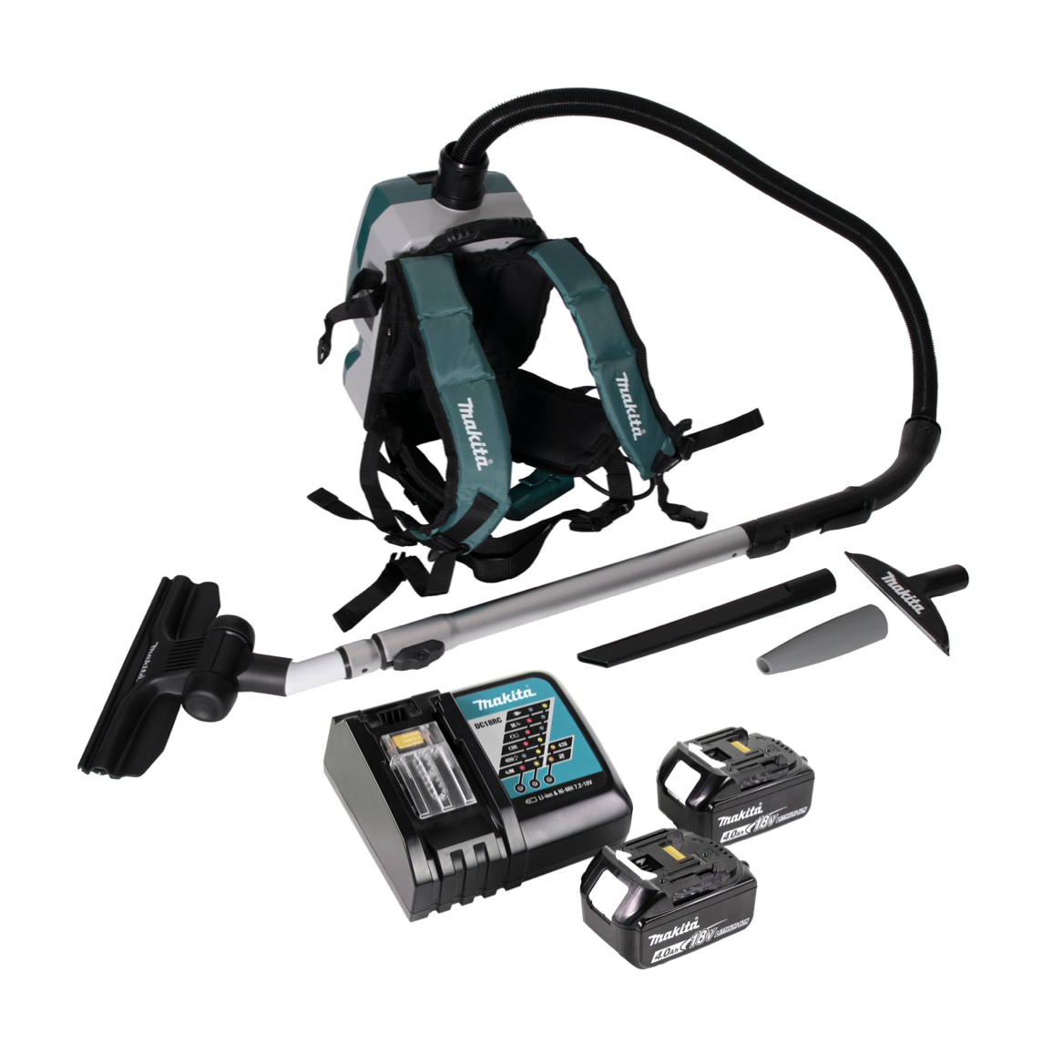 Makita DVC 261 RMX15 aspirateur dorsal à batterie 36V (2x 18V) 2L brushless + 2x batterie 4,0Ah + chargeur