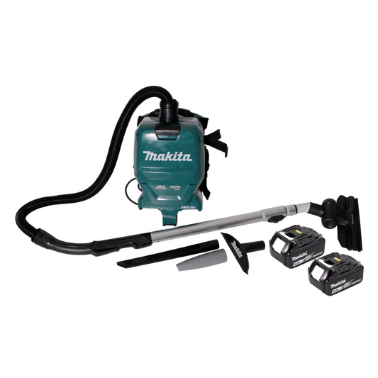 Makita DVC 261 GX15 Akku Rucksackstaubsauger 36V (2x 18V) 2L Brushless + 2x Akku 6,0Ah - ohne Ladegerät