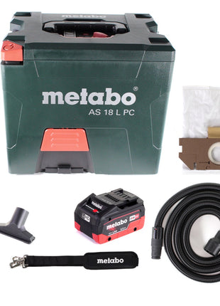 Metabo AS 18 L PC Akku Sauger 18V 7,5L ( 602021850 ) + 1x Akku 8,0Ah - ohne Ladegerät - Toolbrothers