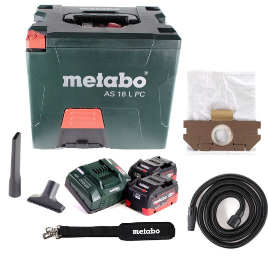 Metabo AS 18 L PC Akku Sauger 18V 7,5L ( 602021850 ) + 2x Akku 8,0Ah + Ladegerät - Toolbrothers