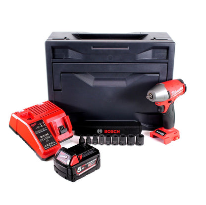 Clé à chocs sans fil Milwaukee M18 FIWF 38-501M 18V 284 Nm 3/8" brushless + 1x batterie 5,0Ah + chargeur + jeu de 9 clés à douilles + M-Box