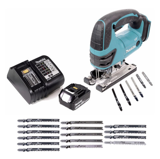 Makita DJV 180 SF1 batterie scie sauteuse 18V + 1x batterie 3,0Ah + chargeur + 21x lame de scie sauteuse