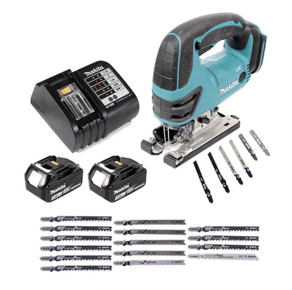 Makita DJV 180 SF batterie scie sauteuse 18V + 2x batteries 3,0Ah + chargeur + 21x lame de scie sauteuse