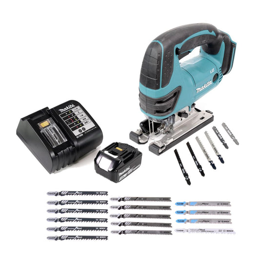 Makita DJV 180 SF1 batterie scie sauteuse 18V + 1x batterie 3,0Ah + chargeur + 21x lame de scie sauteuse