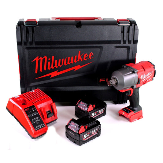 Clé à chocs sans fil Milwaukee M18 ONEFHIWF34 502X 3/4" 18V 1627Nm + 2x batterie 5.0Ah + boîtier HD + chargeur (4933459730)