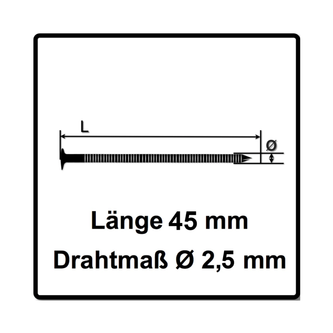 Bostitch IC70-1-E Druckluft Coilnagler CT38-70mm 4,9-7,0bar + Prebena Coilnagel 2,5x45mm Ringschaft blank