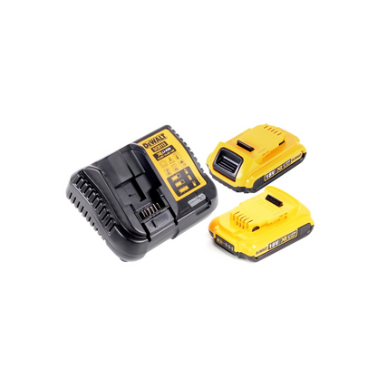 Scie sauteuse sans fil DeWalt DCS 331 N + 2 batteries 2 Ah + chargeur + jeu de lames de scie sauteuse Bosch + TSTAK