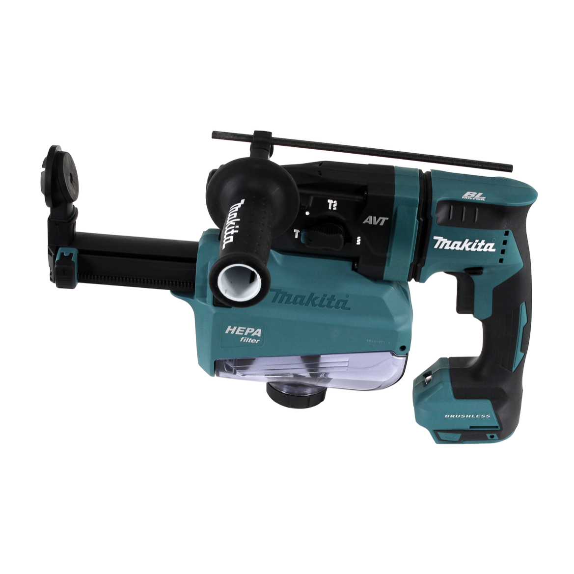 Perceuse à percussion sans fil Makita DHR 182 ZW 18V 1,7J SDS-plus brushless solo + aspiration de poussière DX05 - sans batterie, sans chargeur