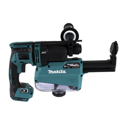 Perceuse à percussion sans fil Makita DHR 182 ZW 18V 1,7J SDS-plus brushless solo + aspiration de poussière DX05 - sans batterie, sans chargeur