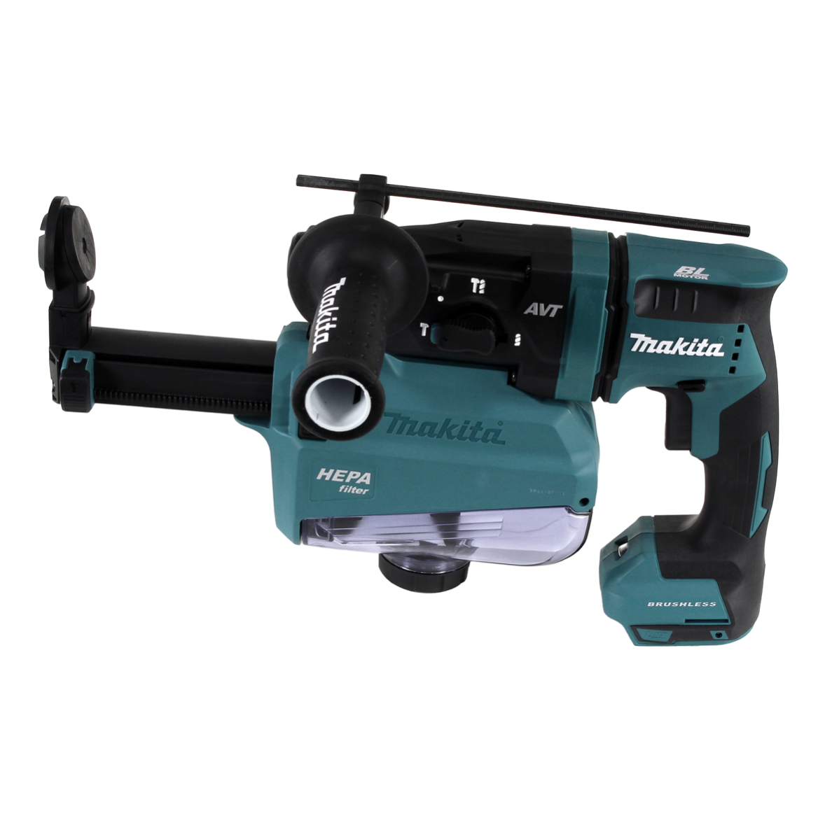 Makita DHR 182 RWTJ Perforateur-Burineur sans fil 18V 1,7J SDS-plus Brushless + 2x Batteries 5,0Ah + Chargeur + Extracteur de poussière + Coffret Makita Makapac