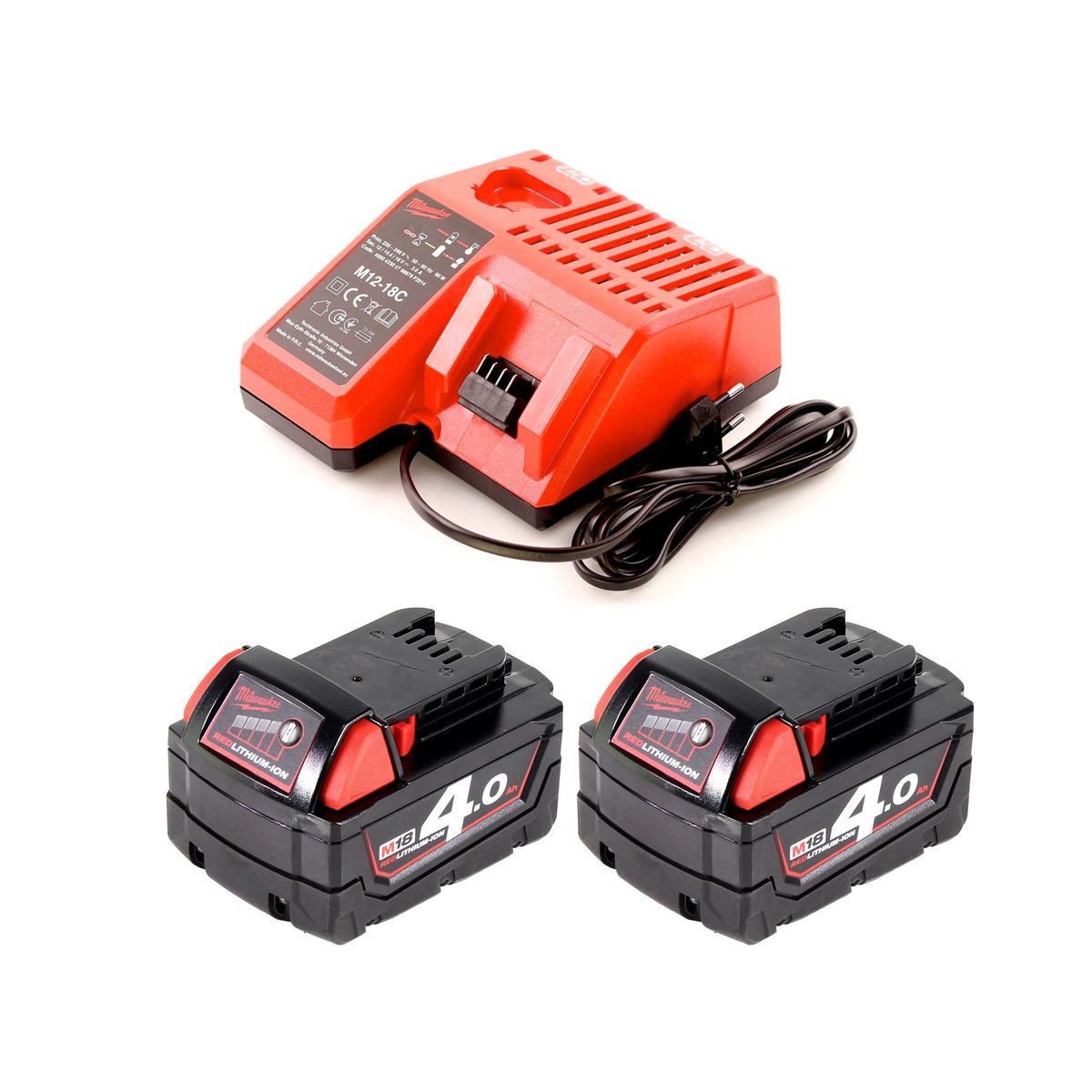 Milwaukee M18 FJS-402 C  Stichsäge 18V Brushless + 2x Akku 4,0Ah + Ladegerät + 16x Stichsägeblatt