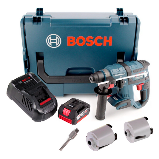 Perceuse à percussion sans fil Bosch GBH 18 V-EC 18 V 1,7 J SDS-plus sans balais + 1 batterie 5,0 Ah + chargeur + accessoires forets à douille + L-Boxx