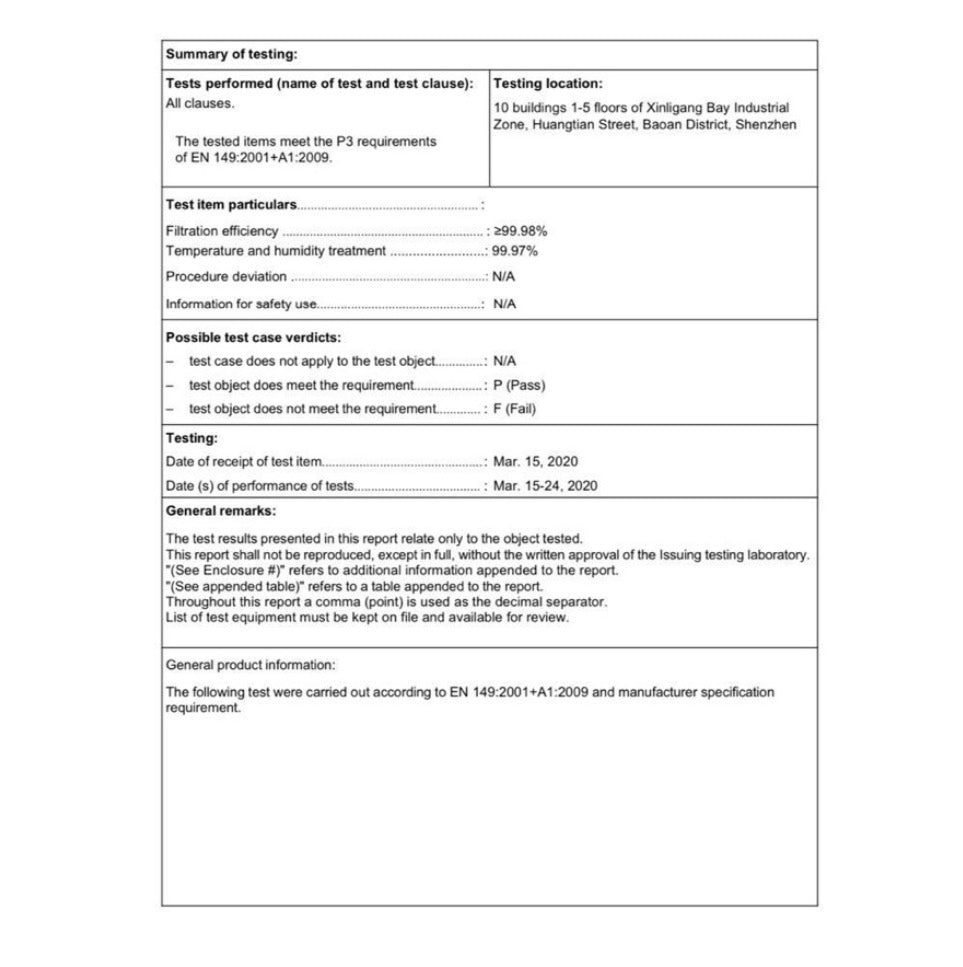 FFP3 Atemschutzmaske 4-Schichten 1Stk. EN149 2001 A1:2009