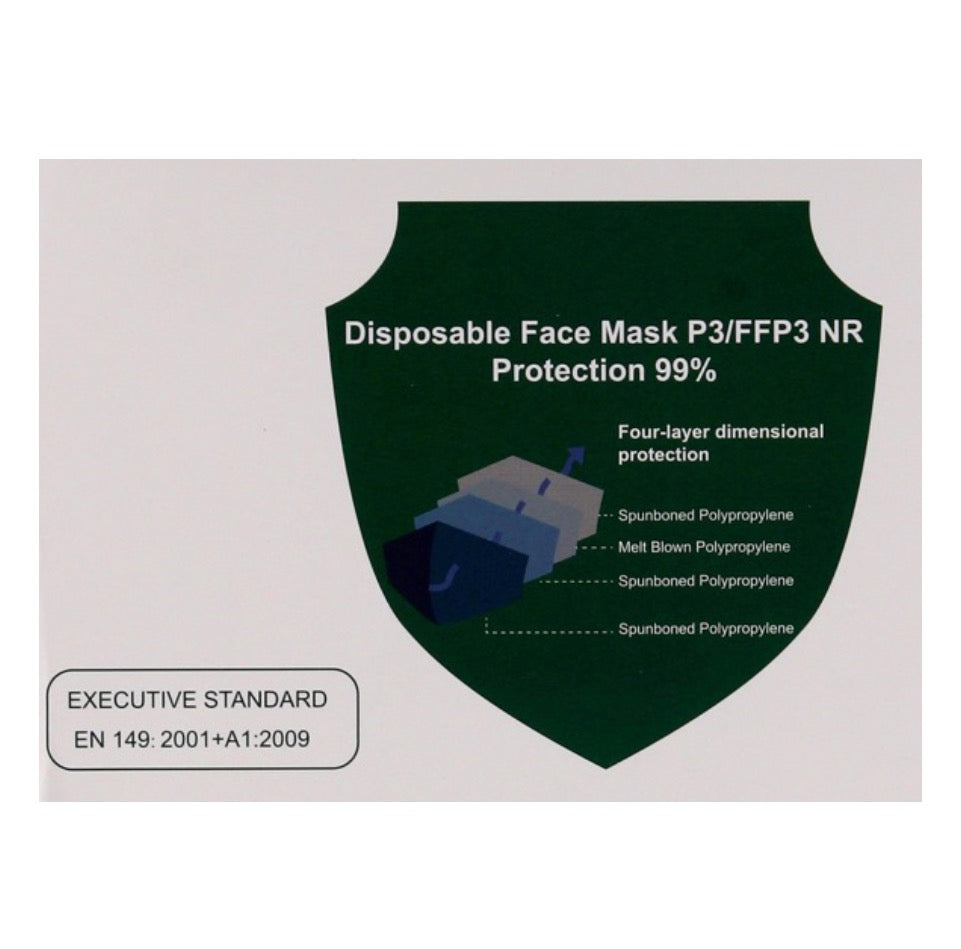 Masque respiratoire FFP3 4 couches 1 pièce. EN149 2001 A1:2009