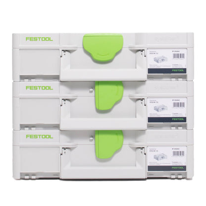 Festool Systainer Set 3x SYS3 M 112 ( 3x 204840 ) 7,7 Liter 396x296x112mm Werkzeugkoffer koppelbar - Toolbrothers