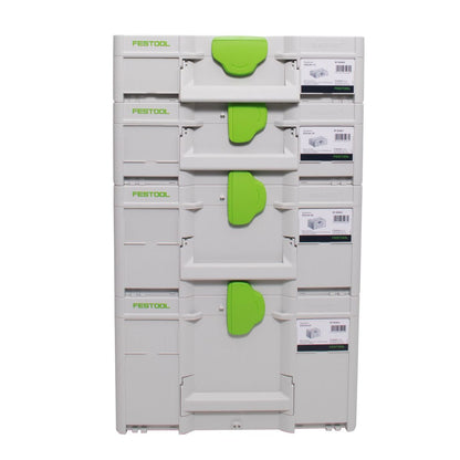 Festool Systainer Set SYS3 M 237 ( 204843 ) + SYS3 M 112 ( 204840 ) + SYS3 M 137 ( 204841 ) + SYS3 M 187 ( 204842 ) Werkzeugkoffer koppelbar - Toolbrothers