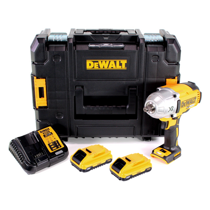 Clé à chocs sans fil Dewalt DCF 899 HL2 1/2" 18V 950Nm anneau HOG sans balais + 2x batterie 3,0Ah + chargeur + TSTAK