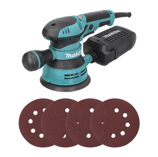 Makita BO 5041 Exzenterschleifer 300 W 125 mm + 200x Schleifpapier