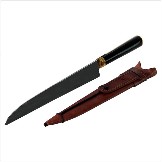 Serra Grande "Sushi & Sashimi" brasilianisches  Küchenmesser Kochmesser handgeschmiedet 25,4 cm Klinge mit rundem Griff  + echt Leder Messerscheide - Toolbrothers