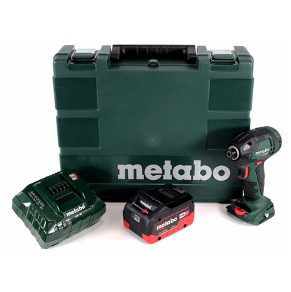 Clé à chocs sans fil Metabo SSD 18 LTX 200 BL 18V 1/4" 200Nm brushless + 1x batterie 5,5Ah + chargeur + coffret